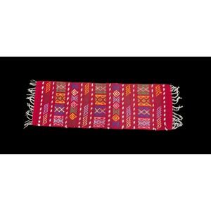 Vintage Handwoven Red Kilim Table Runner Boho Geometric Tribal Rug 45x14.5